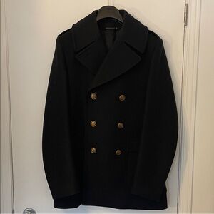 Givenchy Black Peacoat with Gold Buttons